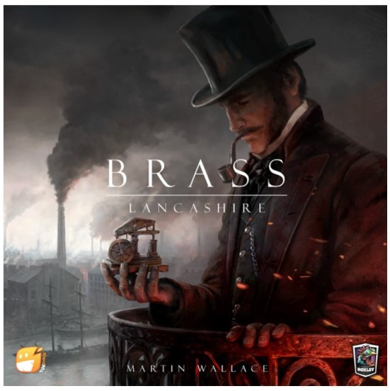 Boîte du jeu de société Brass Lancashire, jeu de stratégie économique basé sur le développement industriel, les réseaux et la gestion de ressources