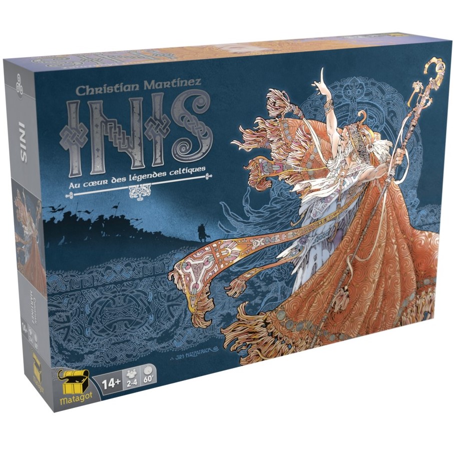Boîte du jeu de société Inis, jeu de stratégie avec contrôle de territoire, cartes d’action et affrontements tactiques dans un univers celte