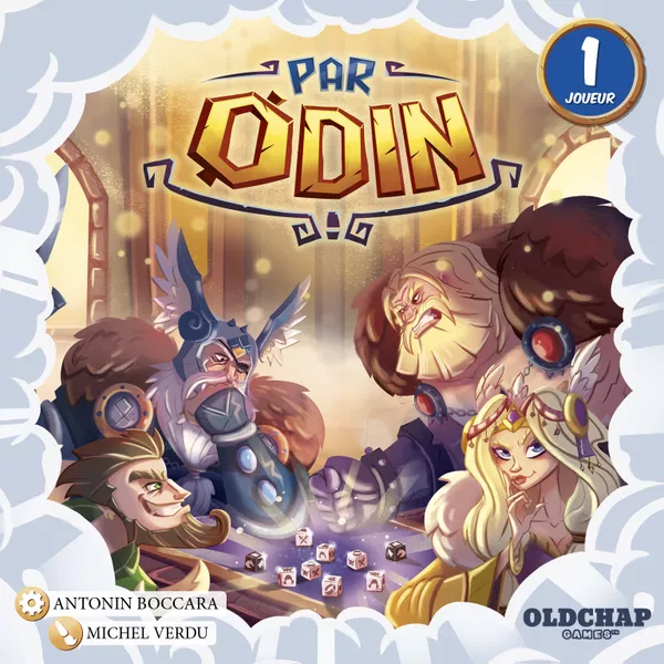 Boîte du jeu Par Odin, jeu de société solo de dés et de combinaisons inspiré de la mythologie nordique