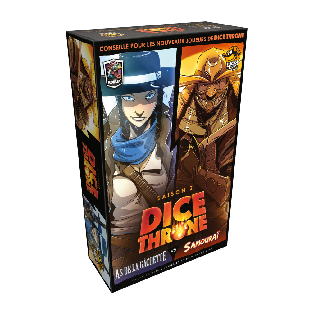 Dice Throne Saison 2 – As de la gâchette contre Samouraï, jeu de société de dés et de duel