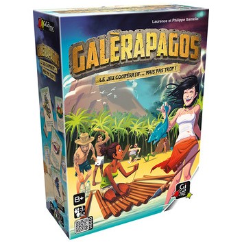 Boîte du jeu de société Galerapagos, jeu d’ambiance semi-coopératif