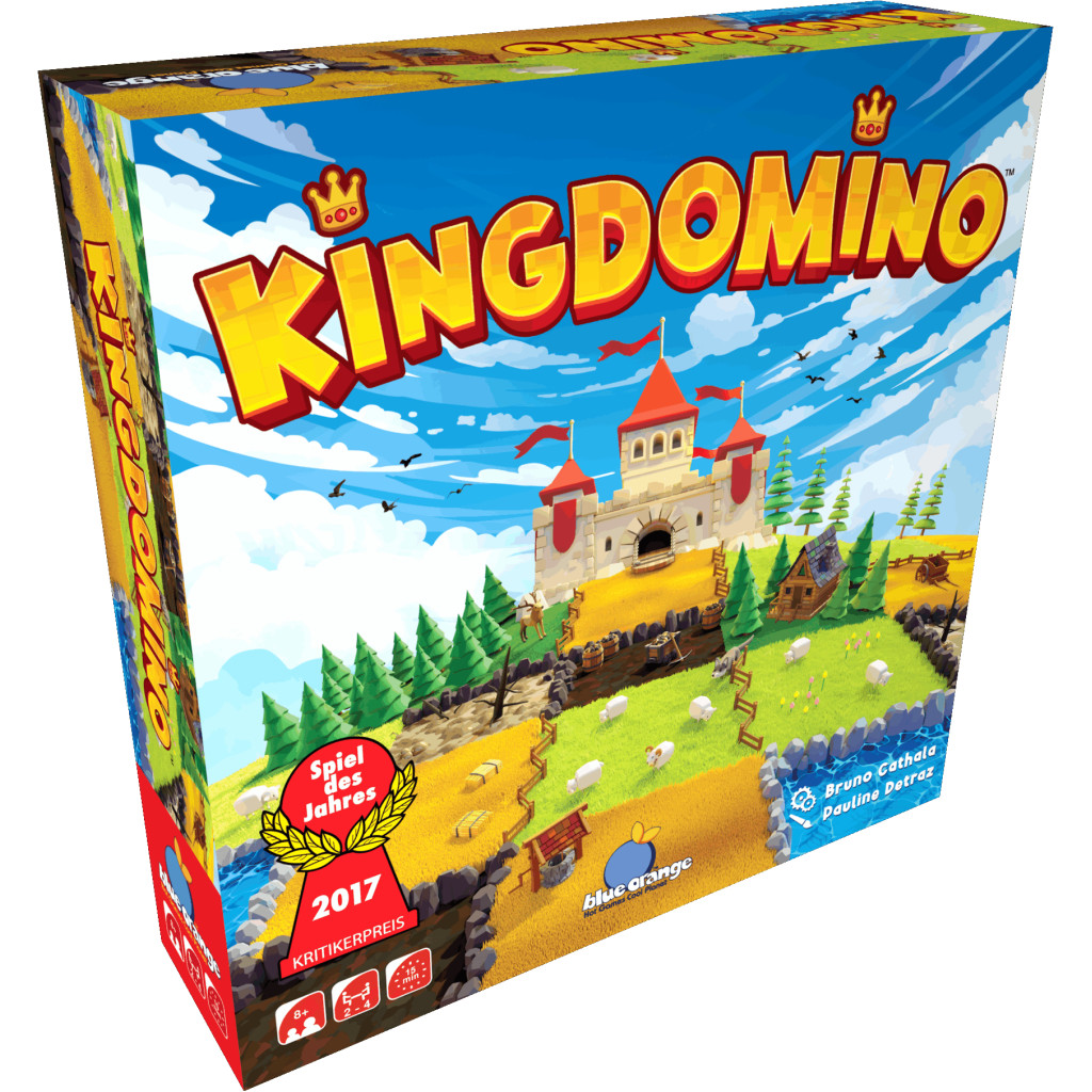 Kingdomino, jeu de société familial primé où les joueurs construisent leur royaume avec des tuiles domino
