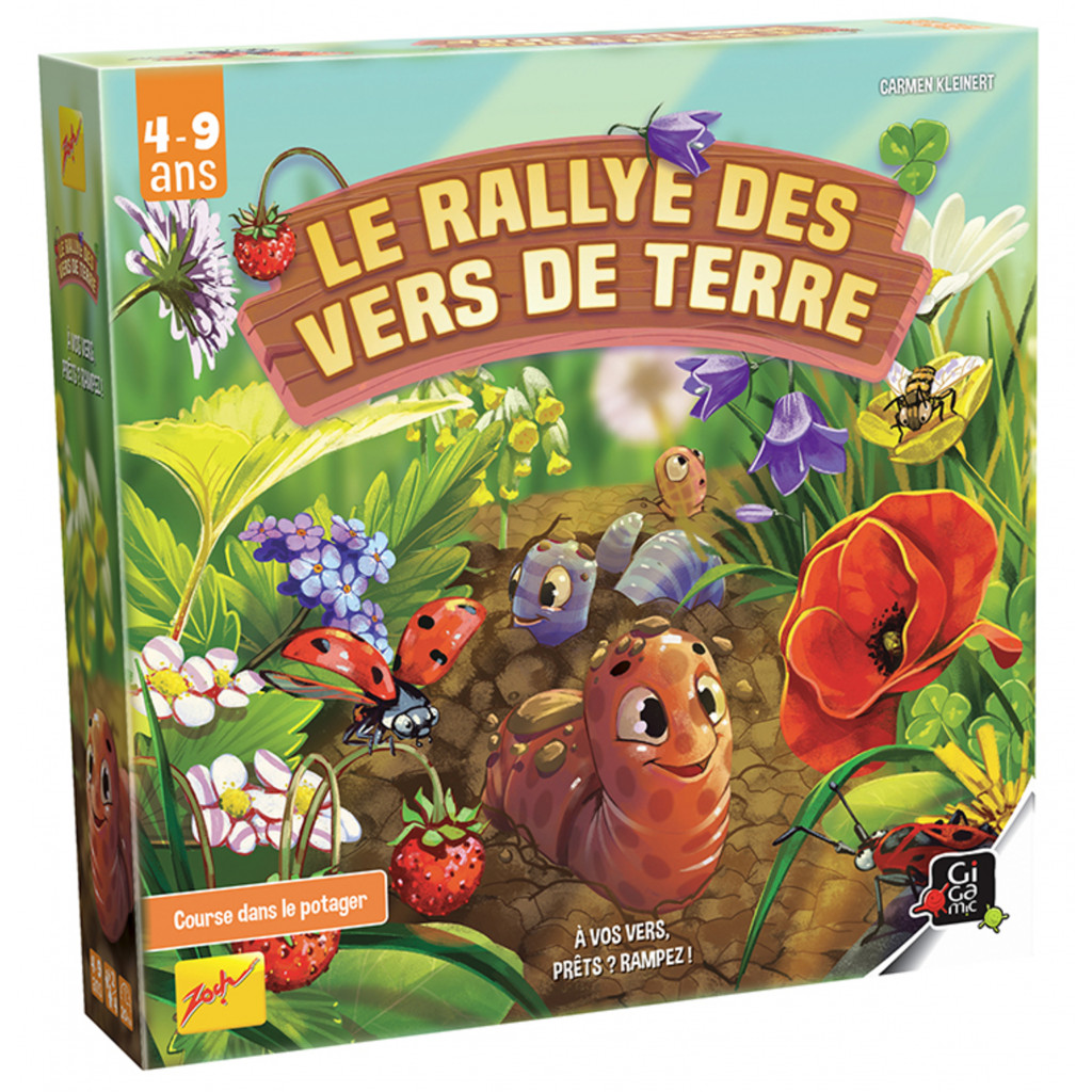 Le Rallye des Vers de Terre, jeu de course pour enfants dès 4 ans dans un univers de jardin et de petites bêtes