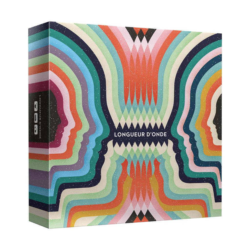 Boîte du jeu de société Longueur d’Onde, jeu de déduction coopératif basé sur l’interprétation d’indices