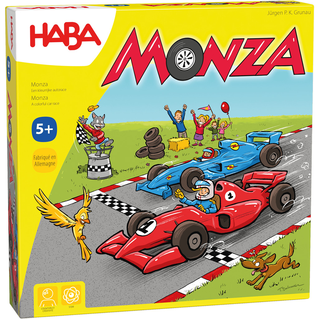 Monza, jeu de course automobile éducatif dès 5 ans basé sur les couleurs et la logique