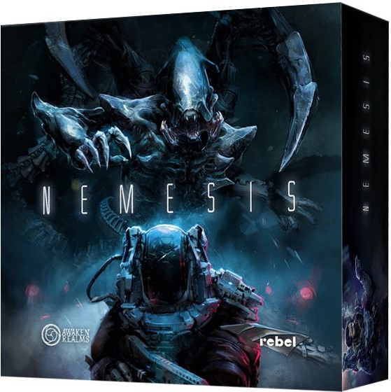 Boîte du jeu Nemesis, jeu de société coopératif et semi-coopératif de survie et de science-fiction