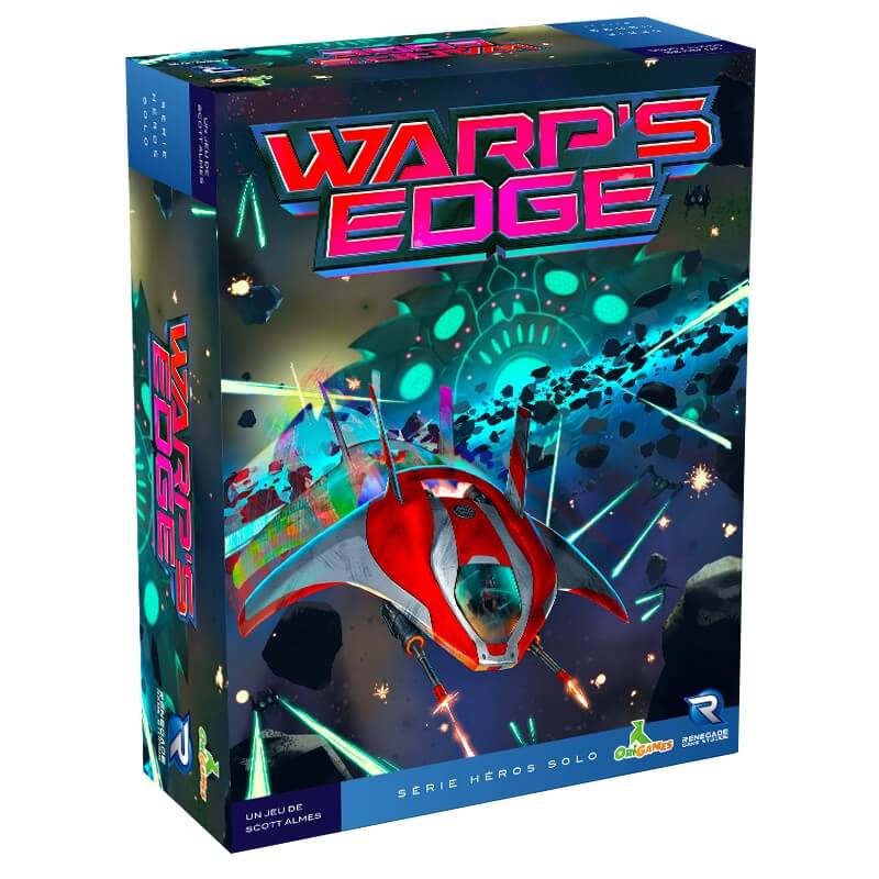 Boîte du jeu Warp’s Edge, jeu de société solo de deckbuilding et combat spatial