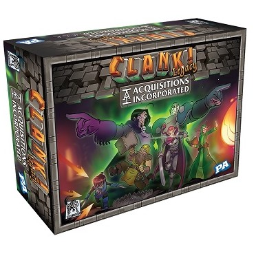Boîte du jeu de société Clank! Legacy Acquisitions Incorporated, jeu d’aventure narrative avec deck-building et campagne évolutive