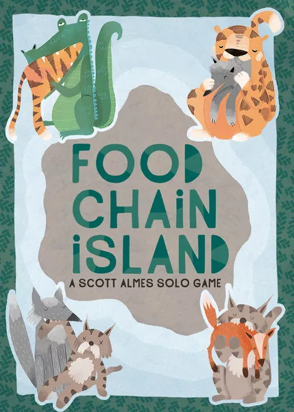 Boîte du jeu Food Chain Island, jeu de société solo de puzzle et de logique avec animaux