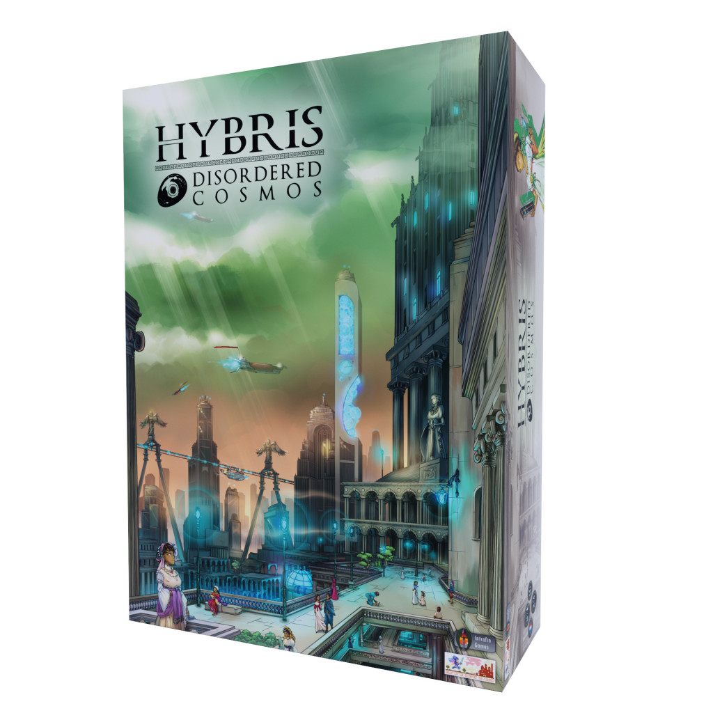 Boîte du jeu de société Hybris – Disordered Cosmos, jeu expert de contrôle de territoires, gestion tactique et affrontement mythologique