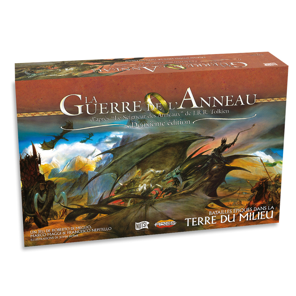 Boîte du jeu de société La Guerre de l’Anneau, jeu expert de stratégie asymétrique et de conflit dans l’univers du Seigneur des Anneaux