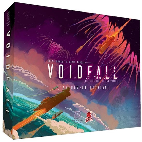 Boîte du jeu de société Voidfall, jeu expert de stratégie spatiale, gestion et affrontement asymétrique