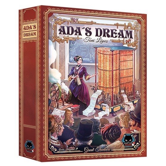 Boîte du jeu Ada’s Dream, jeu de société stratégique inspiré de la pionnière de l’informatique Ada Lovelace