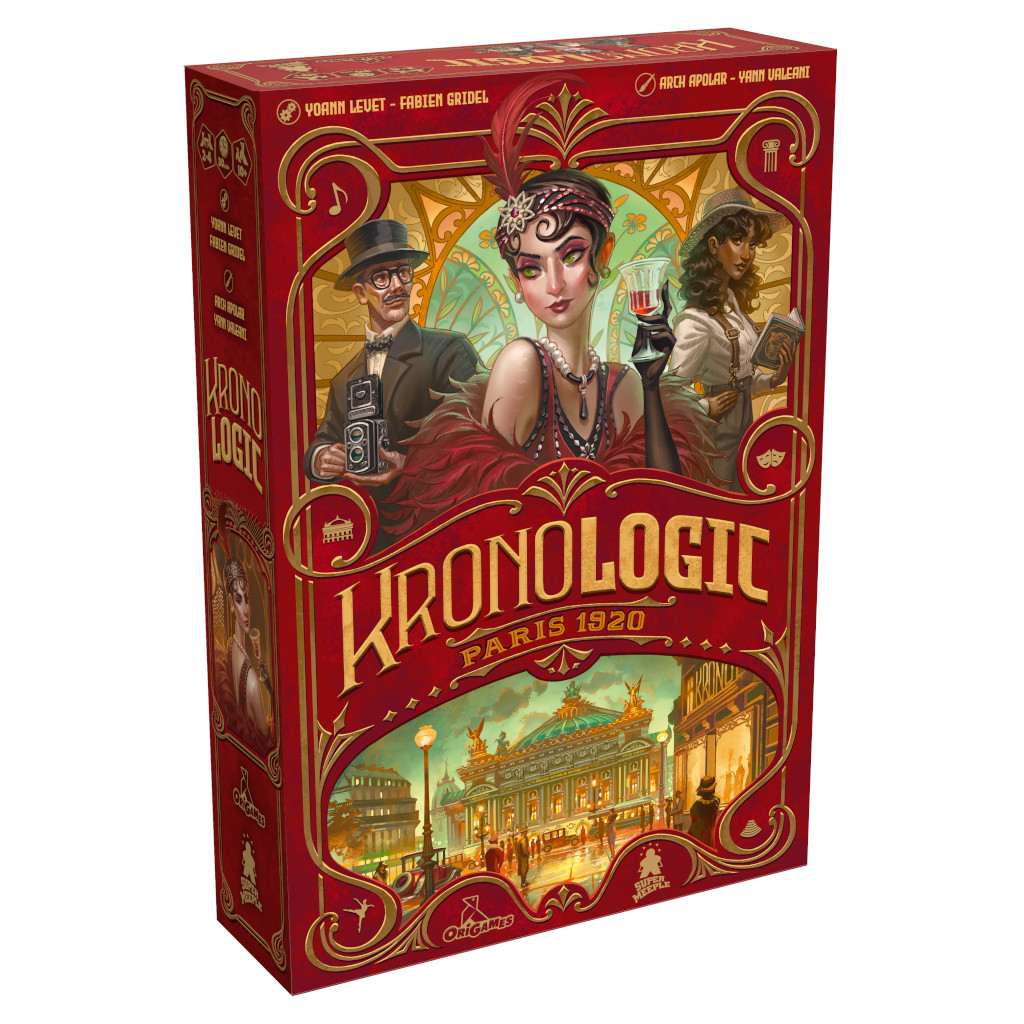 Boîte du jeu Kronologic Paris 1920, jeu d’enquête et de déduction dans une ambiance Art déco