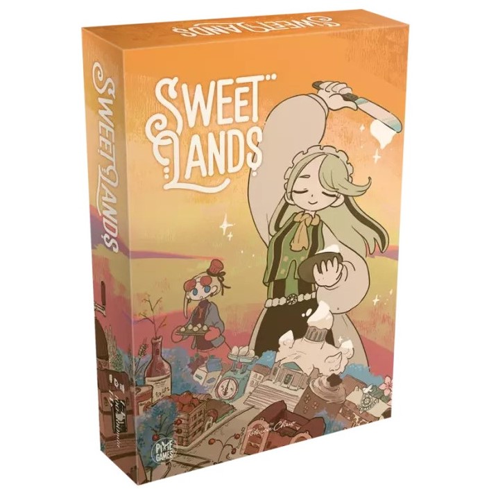 Boîte du jeu Sweet Lands, jeu de société stratégique avec univers illustré et ambiance douce