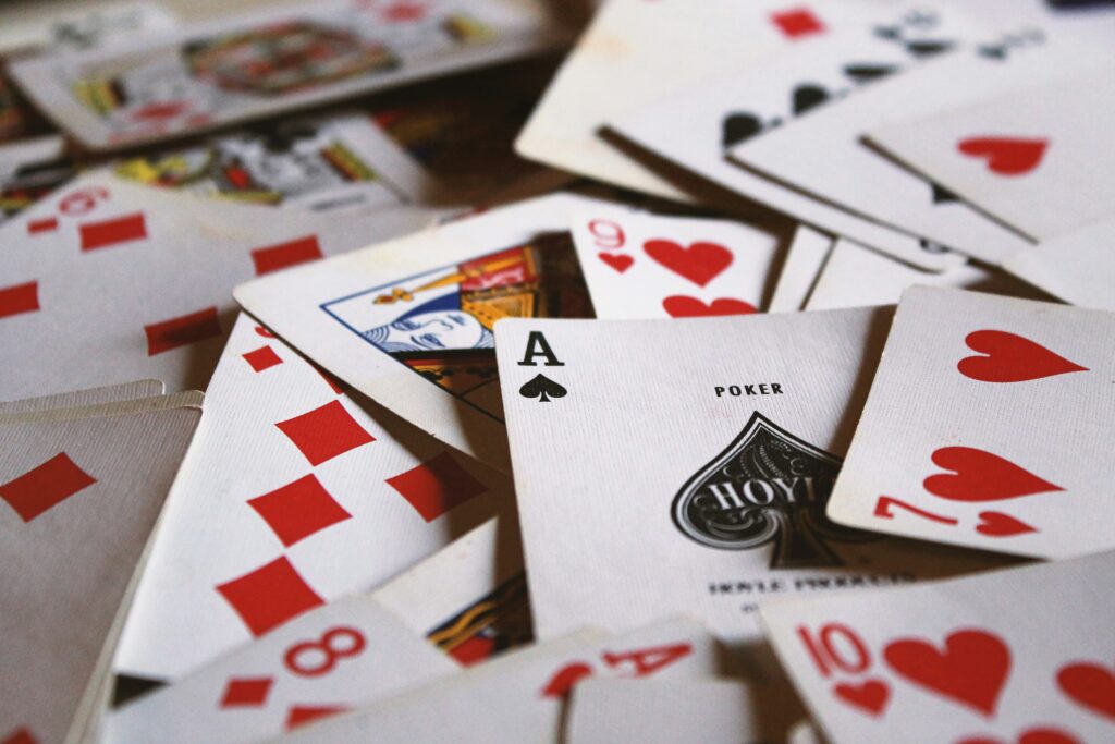 Cartes à jouer utilisées pour une partie de rami