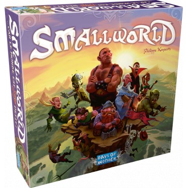 Boîte du jeu Small World de Philippe Keyaerts, jeu de conquête et de contrôle de territoire avec peuples fantastiques