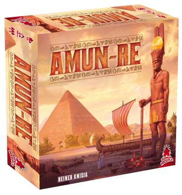 Boîte du jeu Amun-Re de Reiner Knizia, jeu stratégique combinant enchères et majorité territoriale