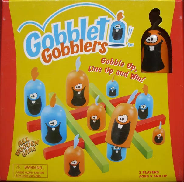 boîte du jeu Gobblet Gobblers avec pièces colorées jeu d’alignement tactique pour enfants