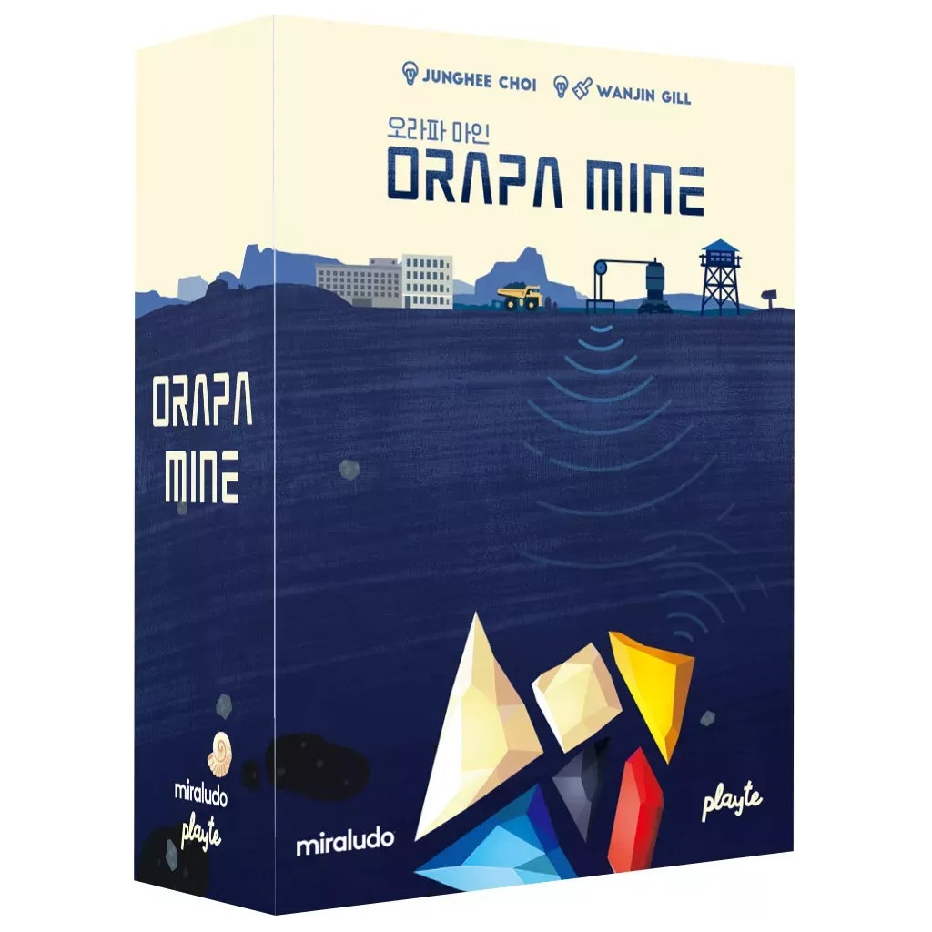 Boîte du jeu Orapa Mine, jeu de déduction abstrait basé sur la localisation d’éléments cachés par indices logiques