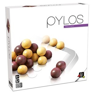 boîte du jeu Pylos avec billes en bois jeu abstrait de stratégie et d’alignement