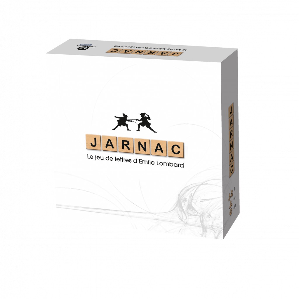 Boîte du jeu Jarnac, jeu de société de lettres où les joueurs forment et volent des mots