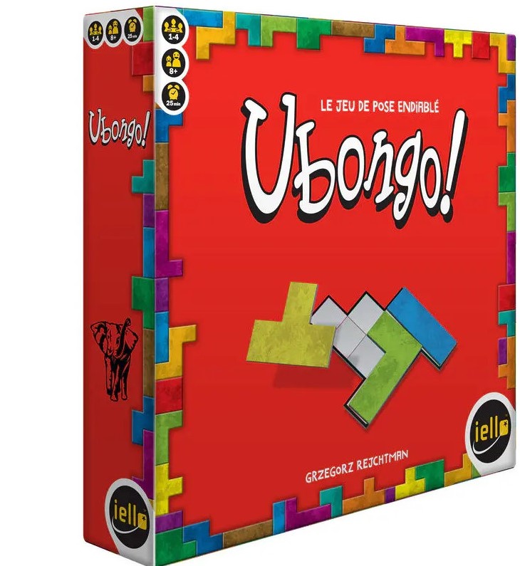 Boîte du jeu Ubongo, puzzle de placement rapide avec polyominos